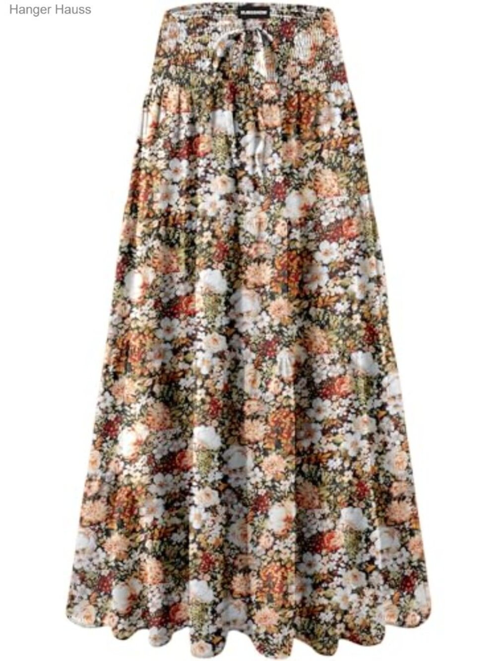 Womens High Waist Pleated A-Line Maxi Skirt Boho Flowy Ruffle Long Skirt